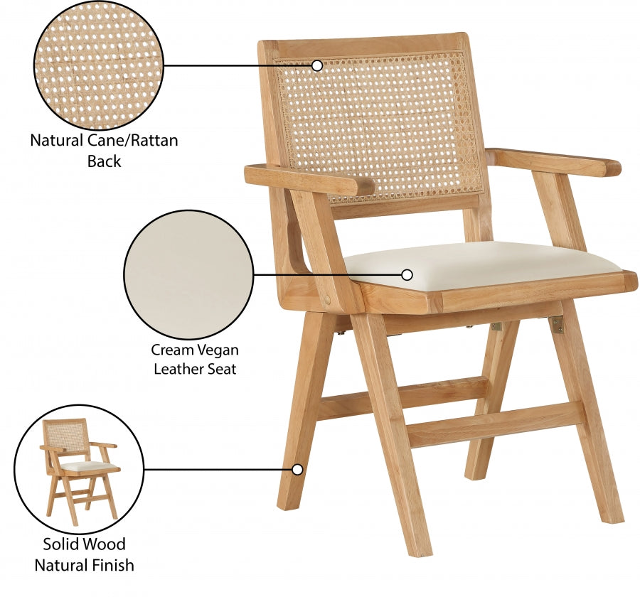 Fauteuil de salle à manger en cuir végétalien Abby