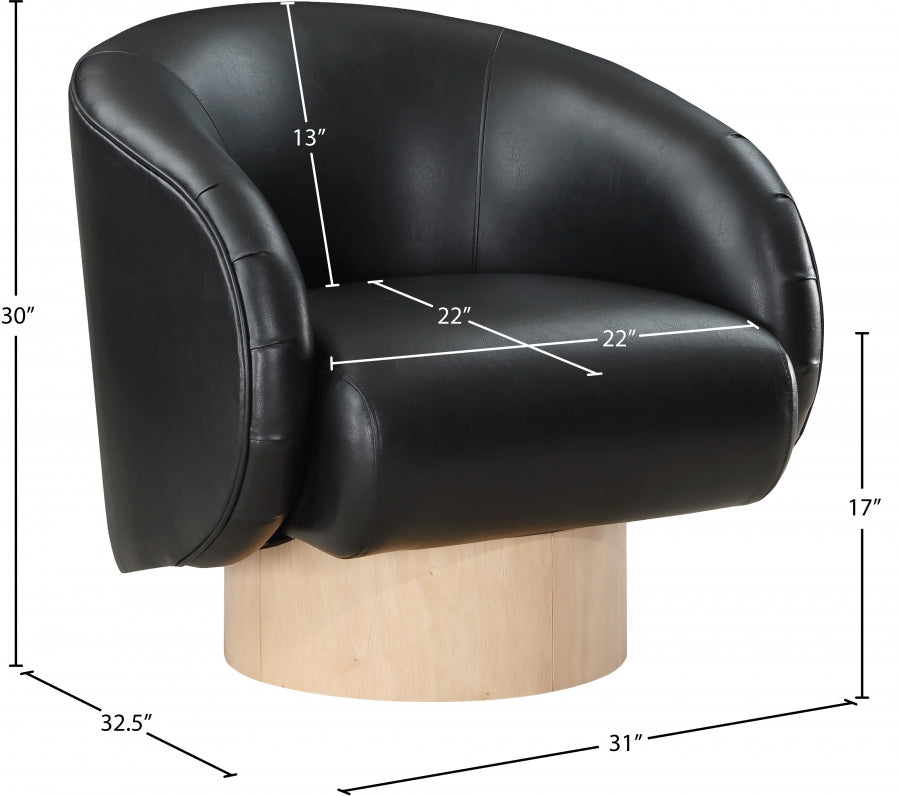 Fauteuil d'appoint pivotant en cuir végétalien Gibson