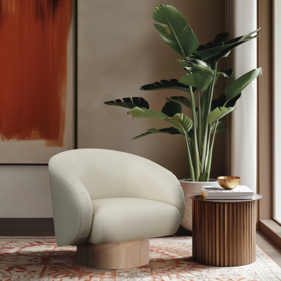 Fauteuil d'appoint pivotant en cuir végétalien Gibson