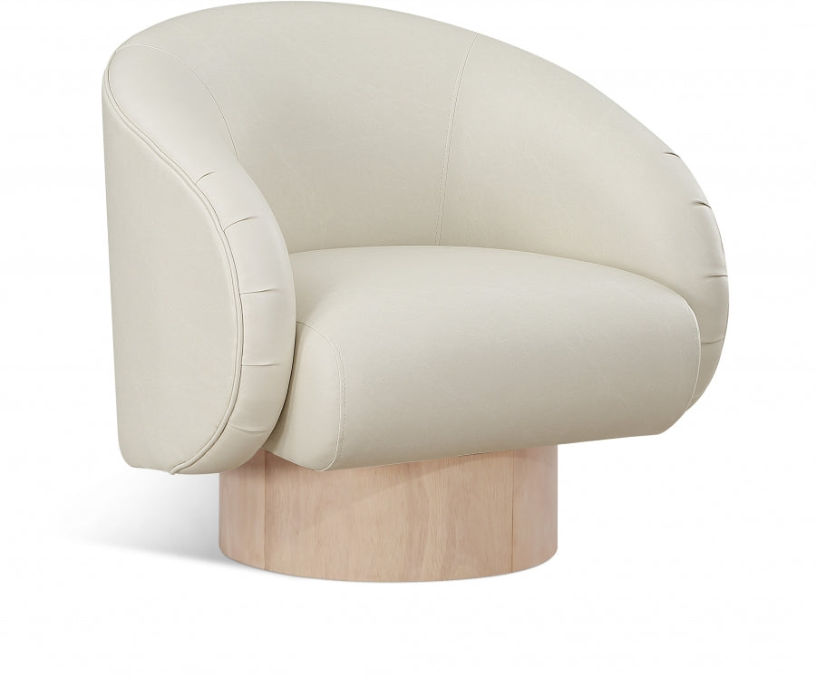 Fauteuil d'appoint pivotant en cuir végétalien Gibson
