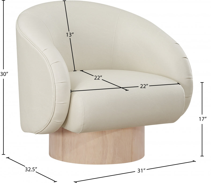 Fauteuil d'appoint pivotant en cuir végétalien Gibson