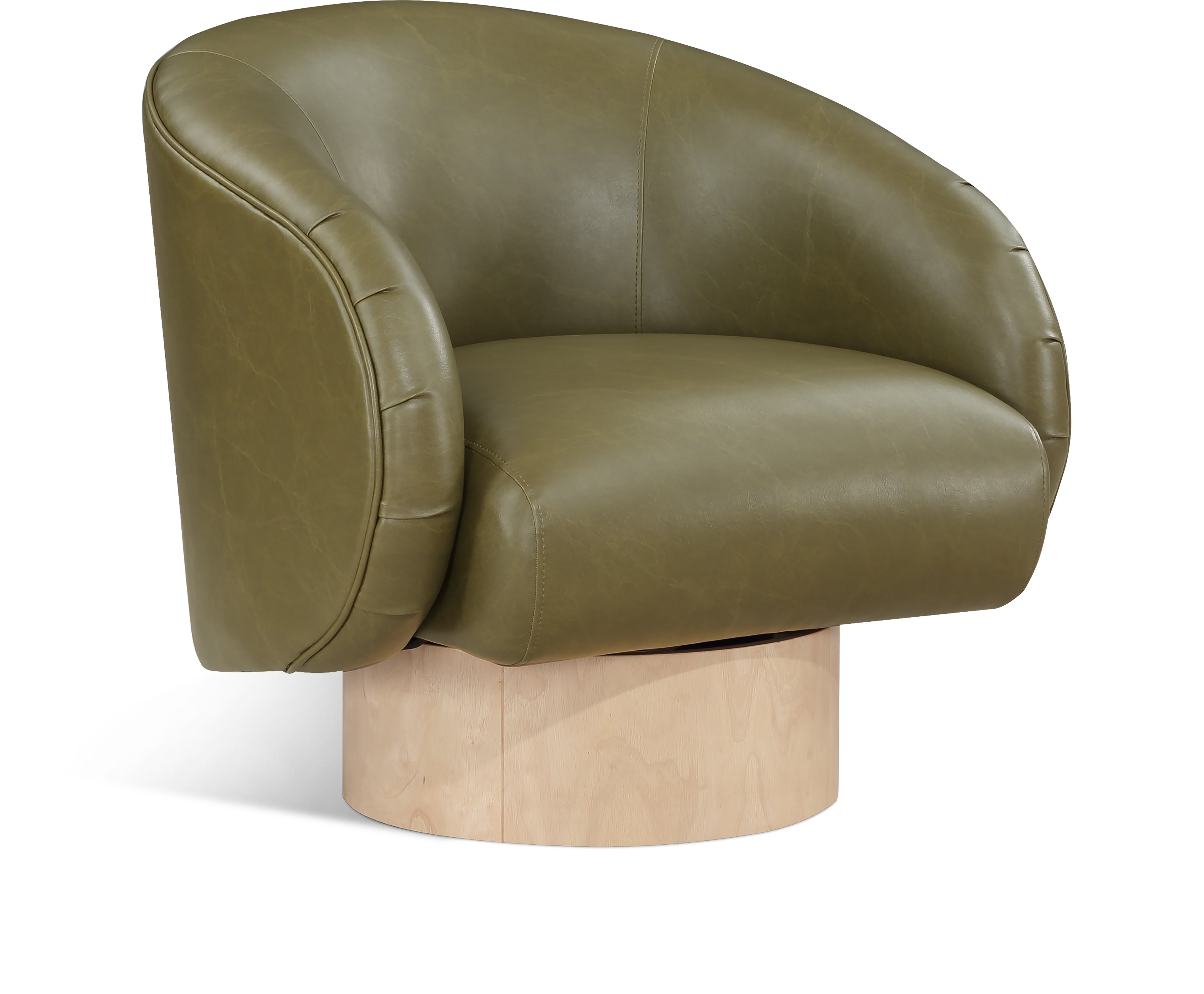 Fauteuil d'appoint pivotant en cuir végétalien Gibson