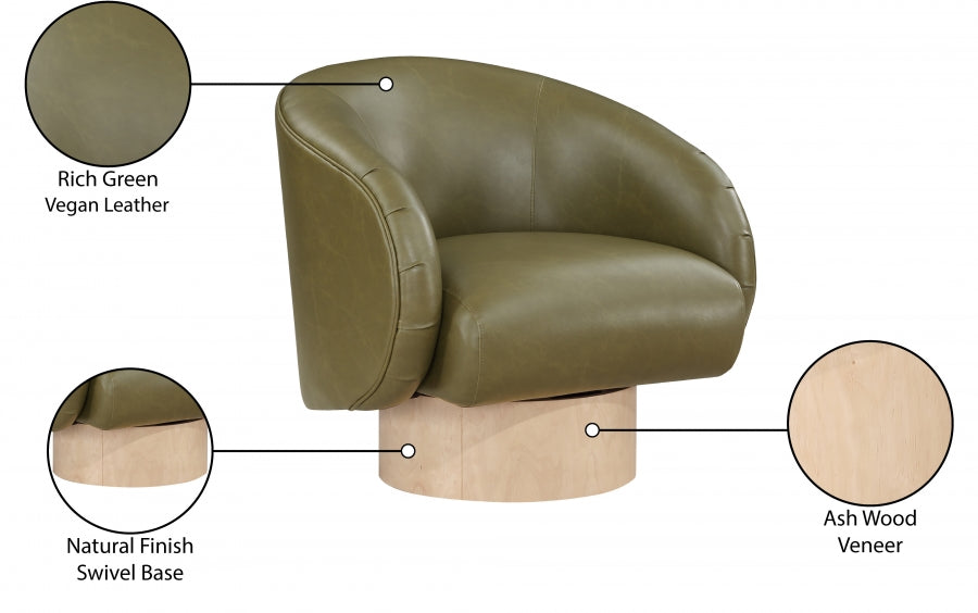 Fauteuil d'appoint pivotant en cuir végétalien Gibson