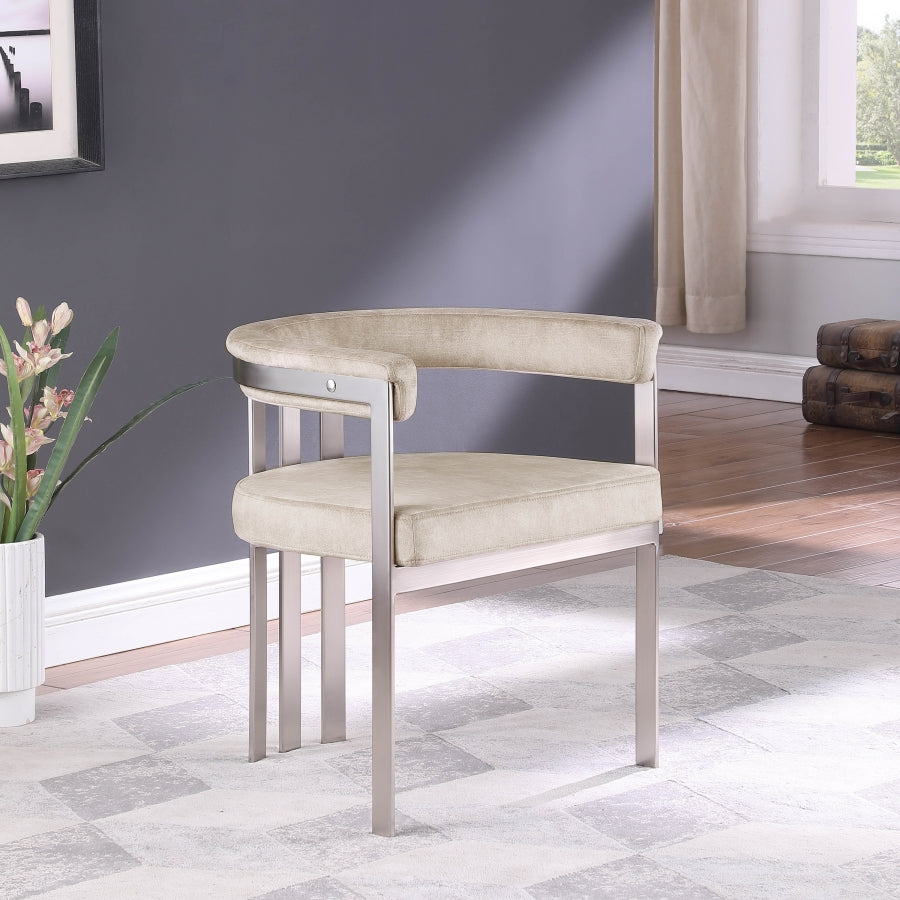 Chaise de salle à manger en velours pierre Marcello