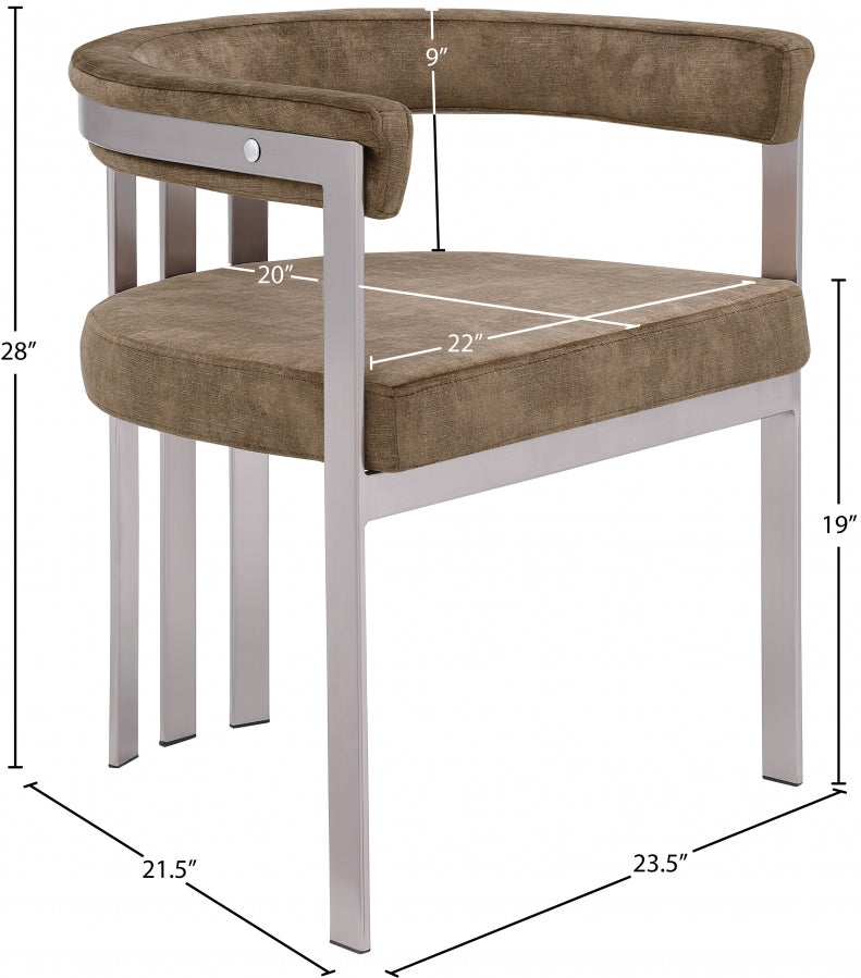 Chaise de salle à manger en velours pierre Marcello