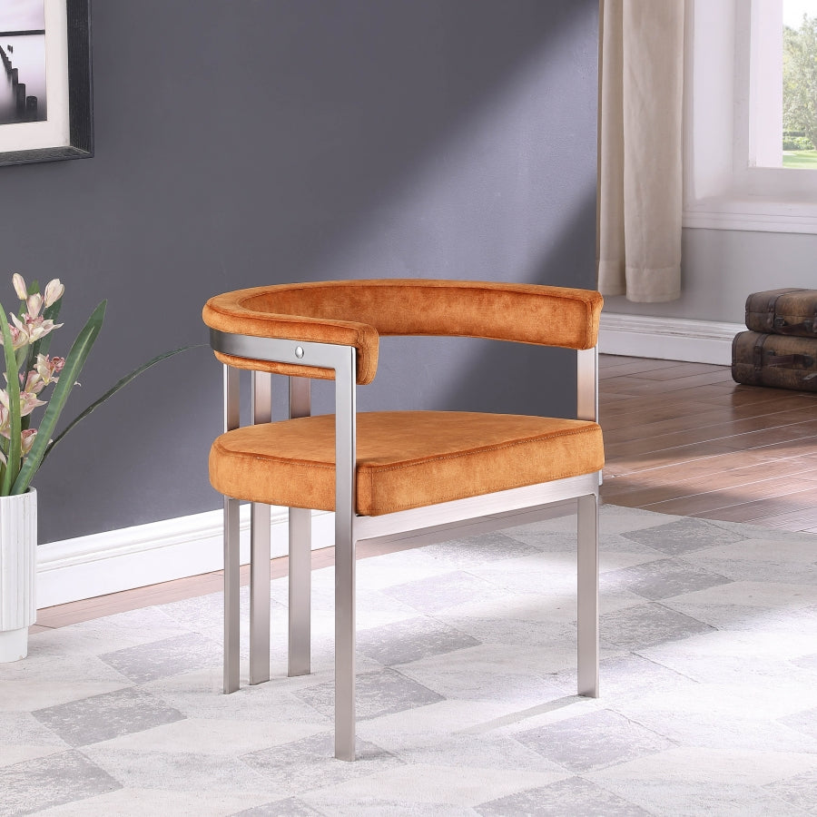 Chaise de salle à manger en velours pierre Marcello