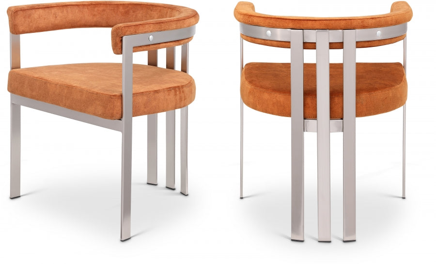Chaise de salle à manger en velours pierre Marcello
