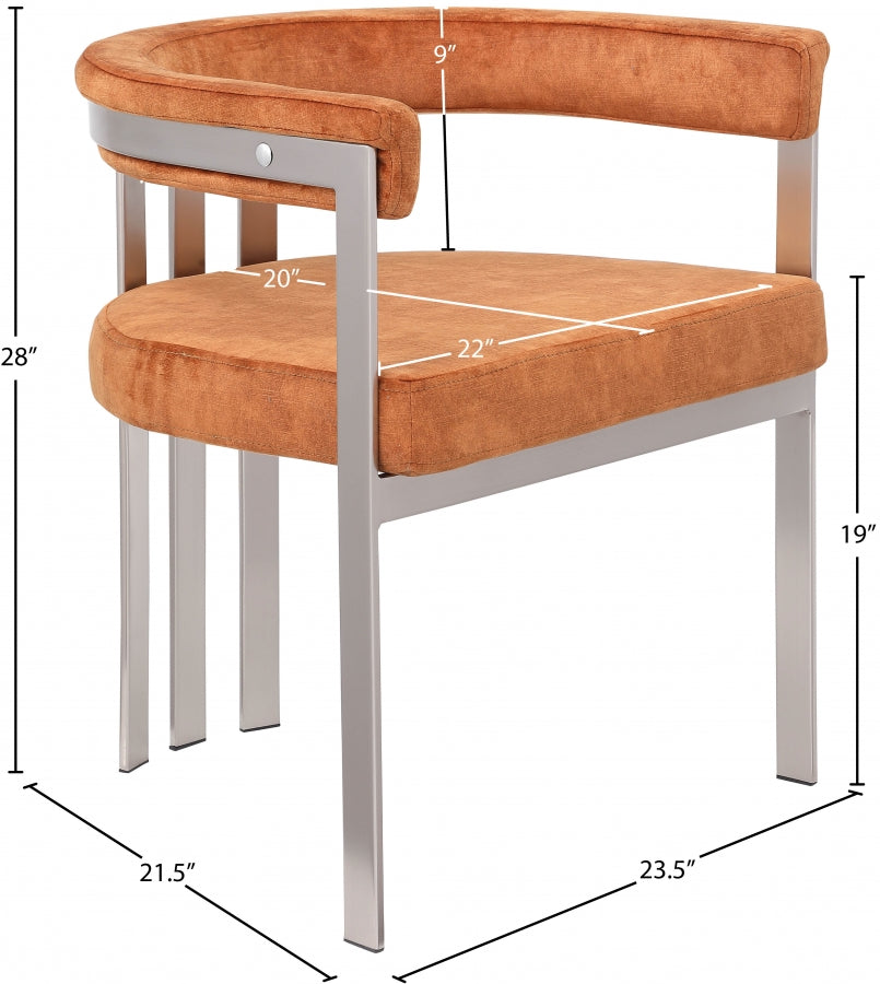 Chaise de salle à manger en velours pierre Marcello