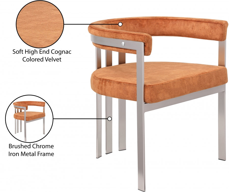 Chaise de salle à manger en velours pierre Marcello