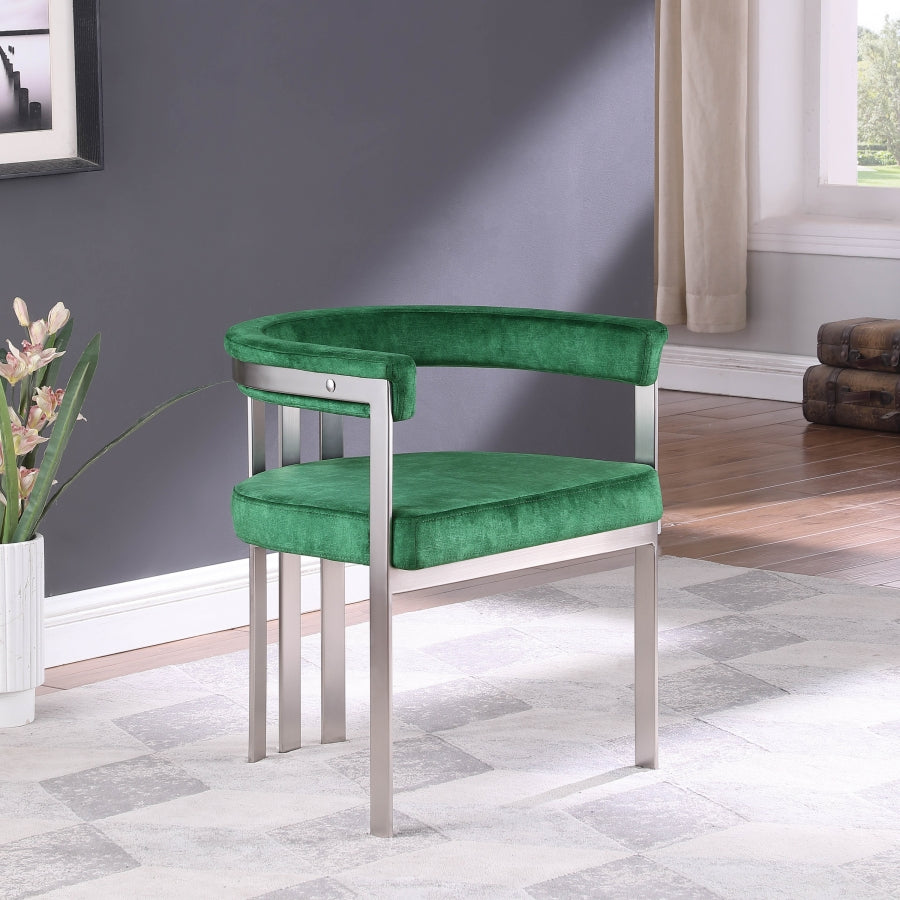 Chaise de salle à manger en velours pierre Marcello