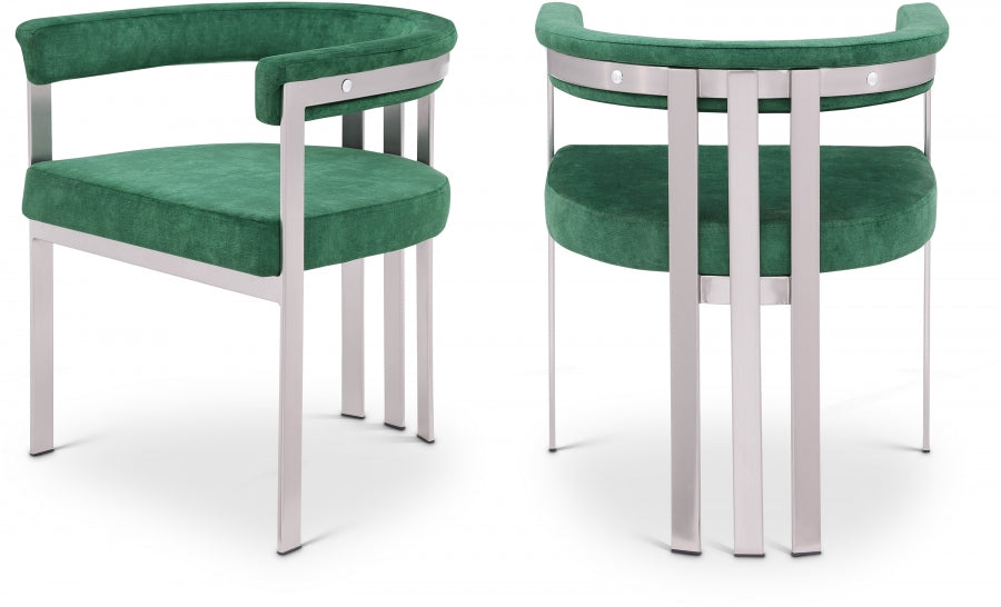 Chaise de salle à manger en velours pierre Marcello