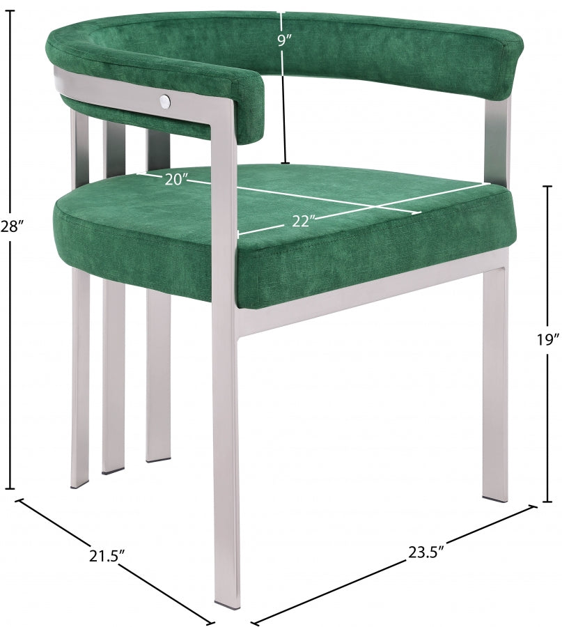 Chaise de salle à manger en velours pierre Marcello