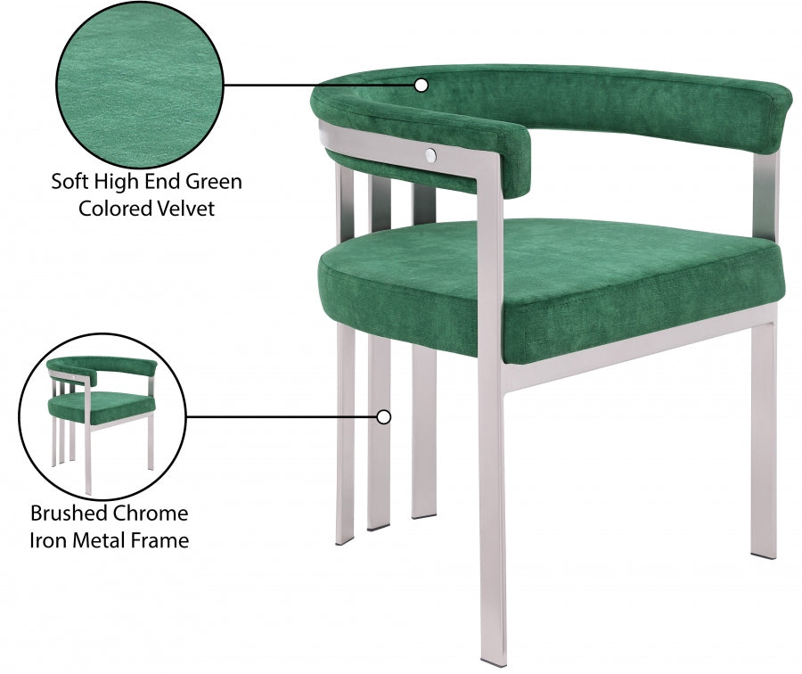 Chaise de salle à manger en velours pierre Marcello