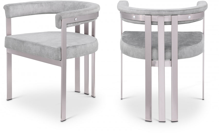 Chaise de salle à manger en velours pierre Marcello