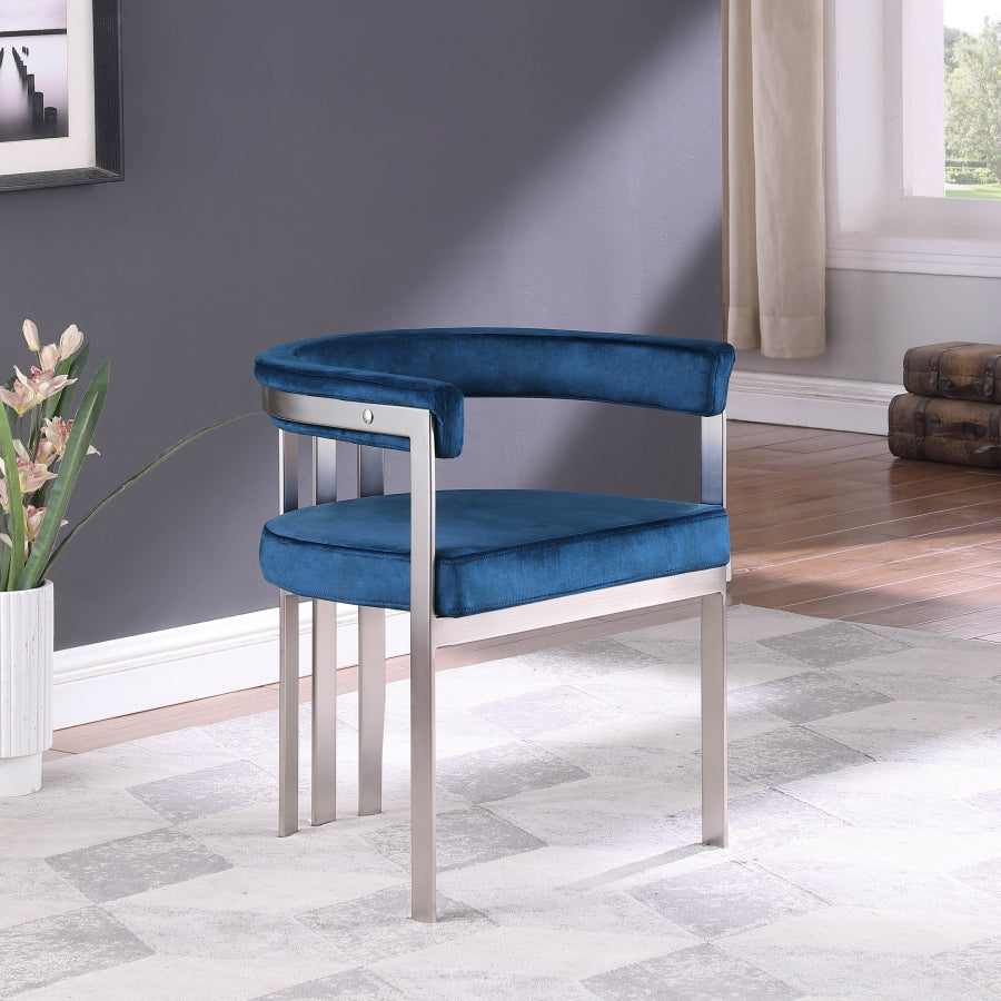 Chaise de salle à manger en velours pierre Marcello
