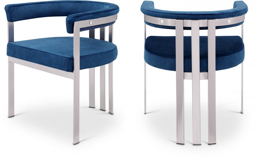 Chaise de salle à manger en velours pierre Marcello