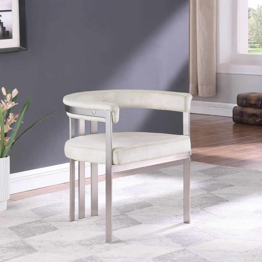 Chaise de salle à manger en velours pierre Marcello