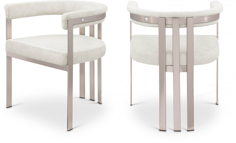 Chaise de salle à manger en velours pierre Marcello