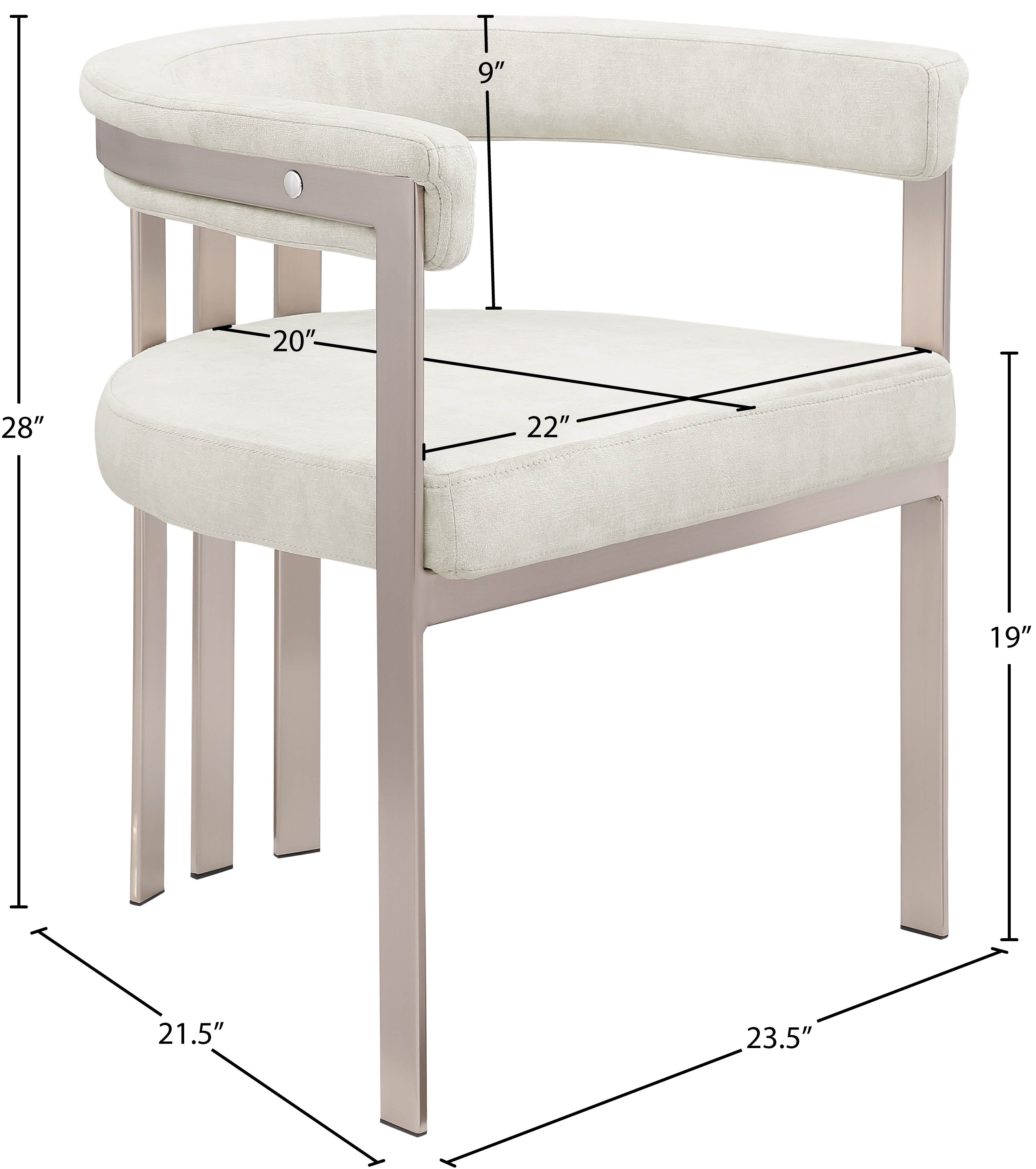 Chaise de salle à manger en velours pierre Marcello