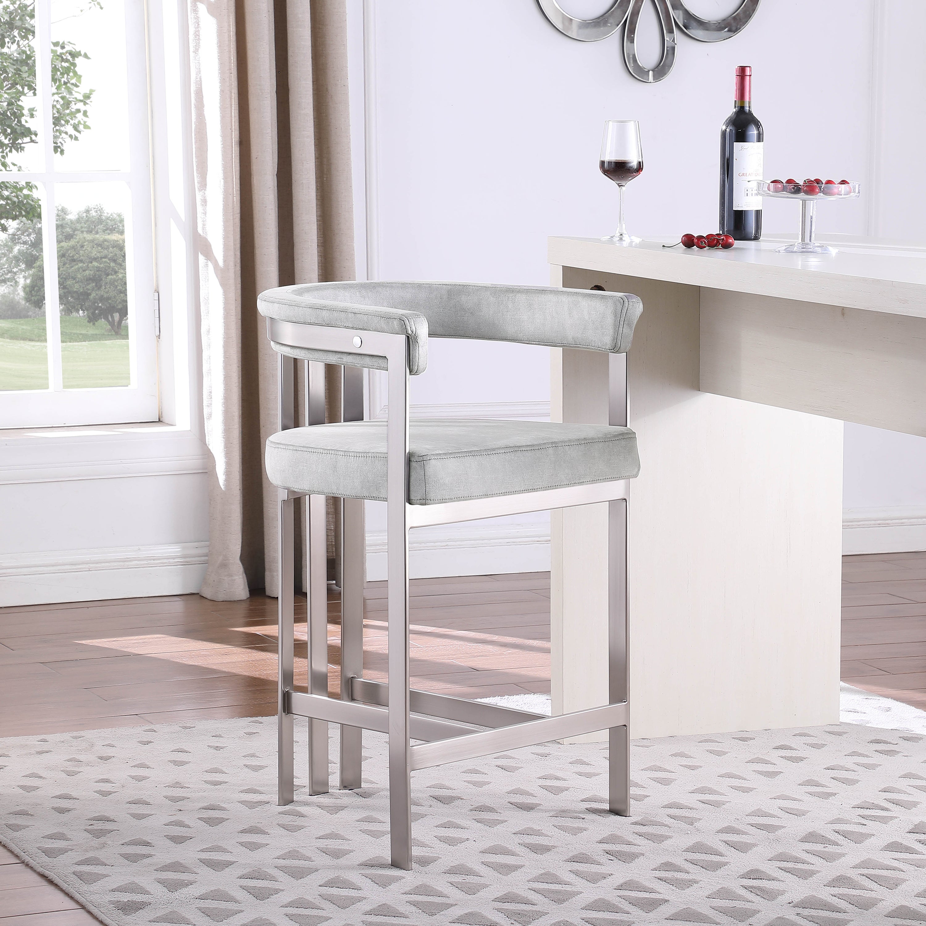 Tabourets de bar/comptoir en velours pierre Marcello