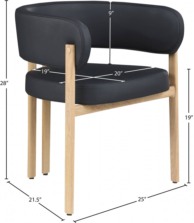 Chaise de salle à manger en cuir végétalien Gideon