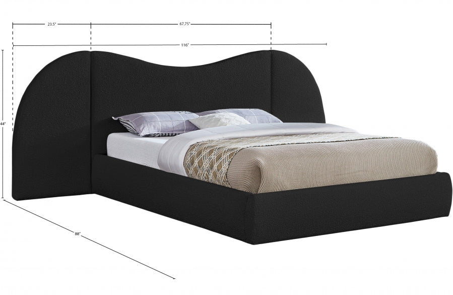 Lit queen en tissu bouclé Everest