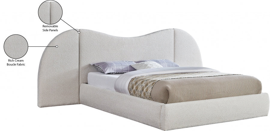 Lit King En Tissu Bouclé Everest