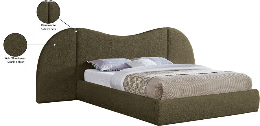 Lit King En Tissu Bouclé Everest