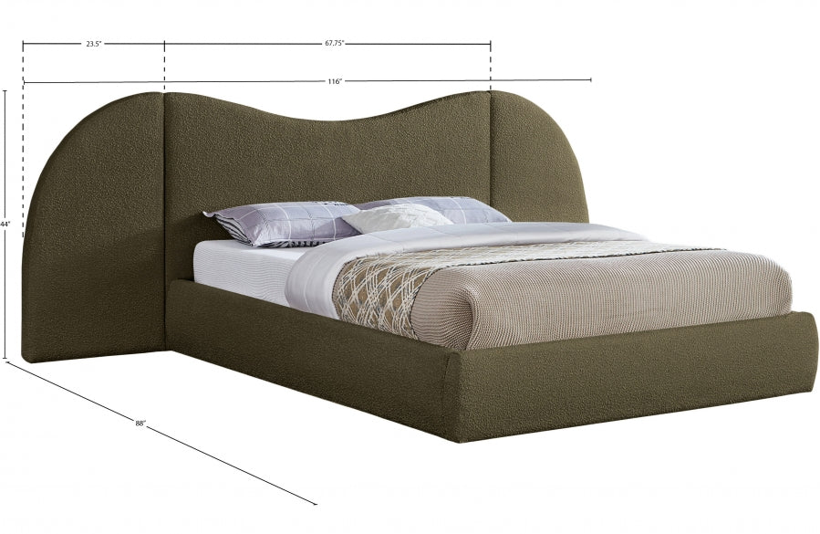Lit queen en tissu bouclé Everest