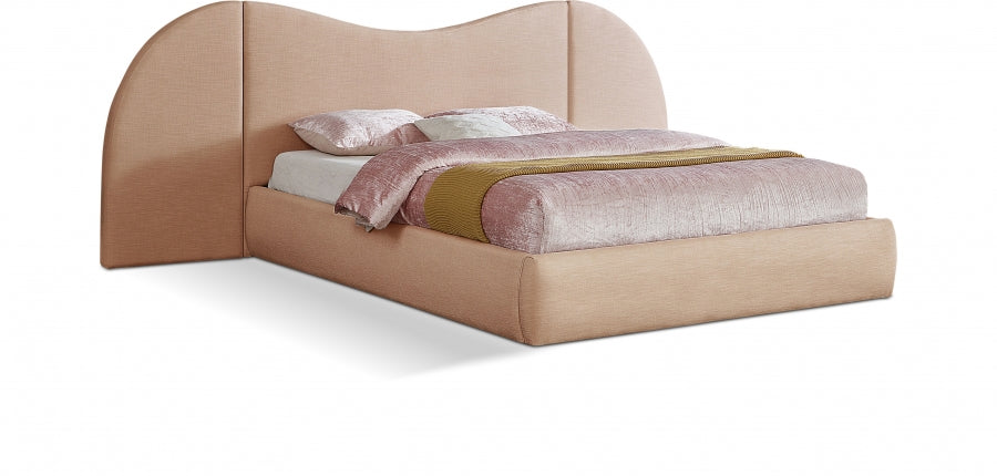 Lit queen en tissu texturé en lin Everest