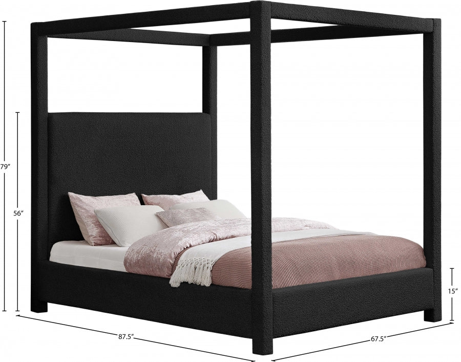 Lit queen en tissu boucle Eden