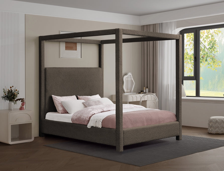 Lit queen en tissu boucle Eden