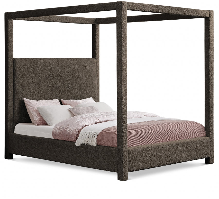 Lit queen en tissu boucle Eden