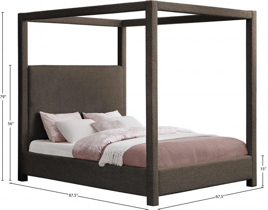Lit queen en tissu boucle Eden