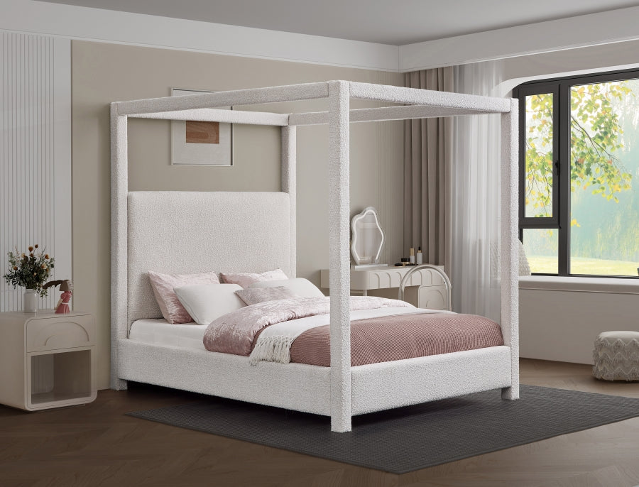 Lit queen en tissu boucle Eden