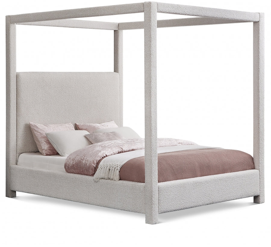 Lit queen en tissu boucle Eden