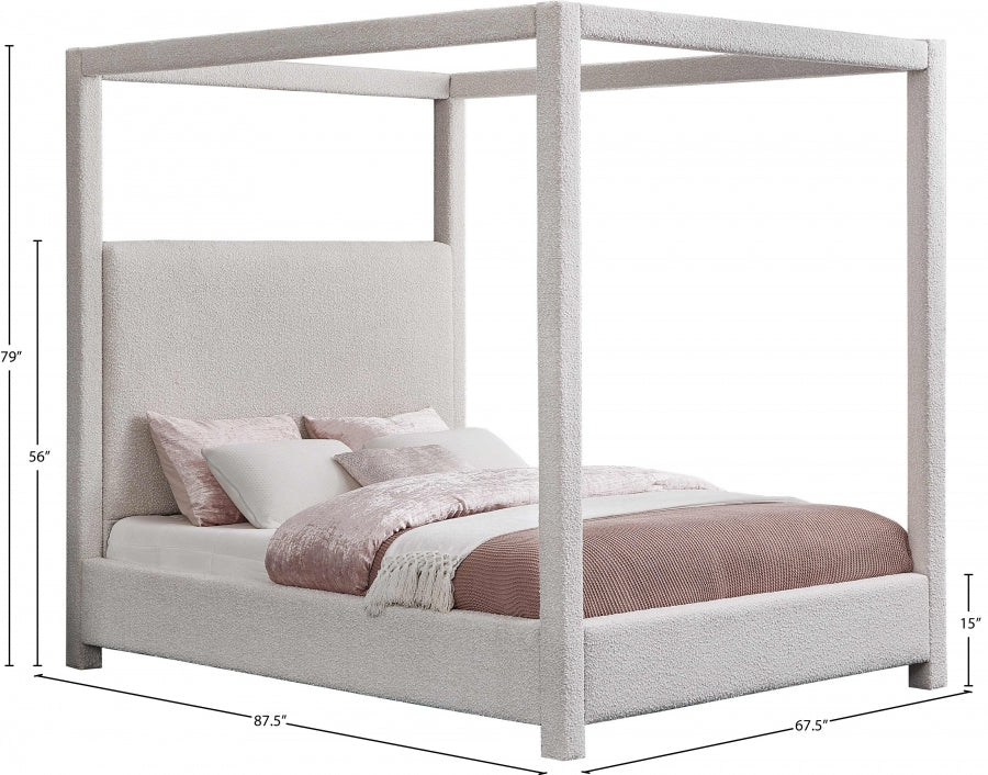 Lit queen en tissu boucle Eden