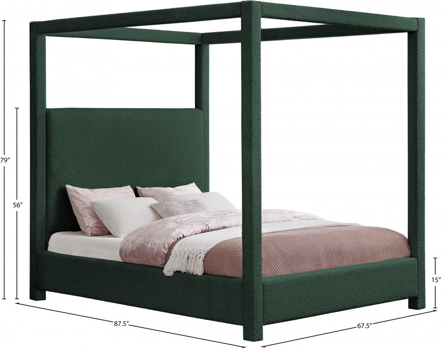 Lit queen en tissu boucle Eden