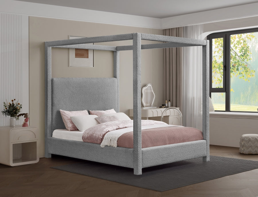 Lit queen en tissu boucle Eden