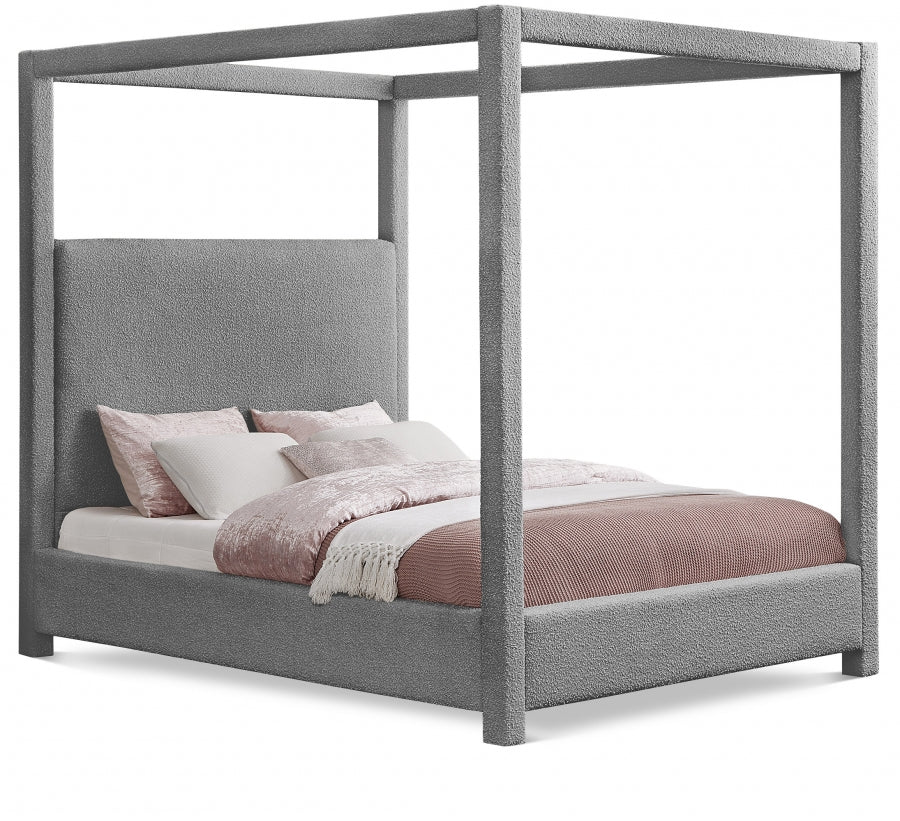 Lit queen en tissu boucle Eden