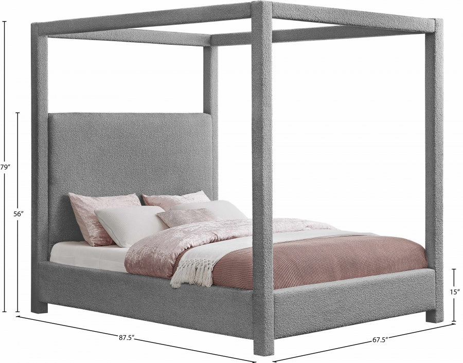 Lit queen en tissu boucle Eden