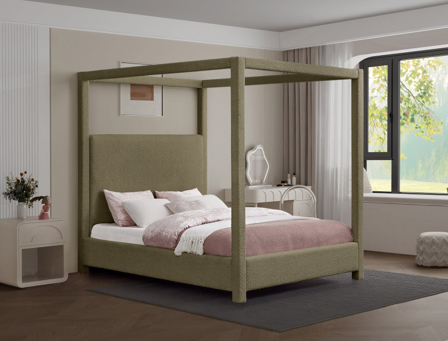 Lit queen en tissu boucle Eden
