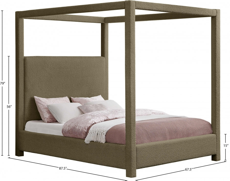 Lit queen en tissu boucle Eden