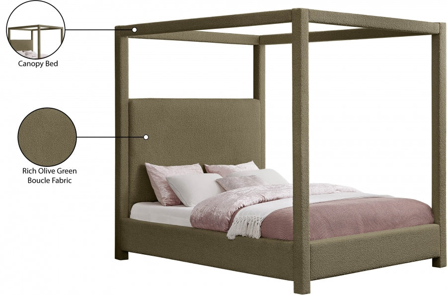 Lit queen en tissu boucle Eden