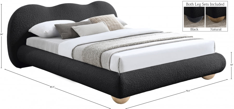 Lit Double En Tissu Bouclé Hyde