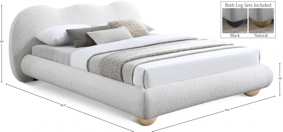 Lit Double En Tissu Bouclé Hyde