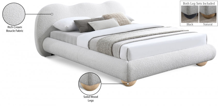 Lit Double En Tissu Bouclé Hyde