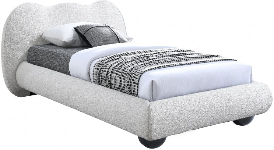 Lit simple en tissu bouclé Hyde
