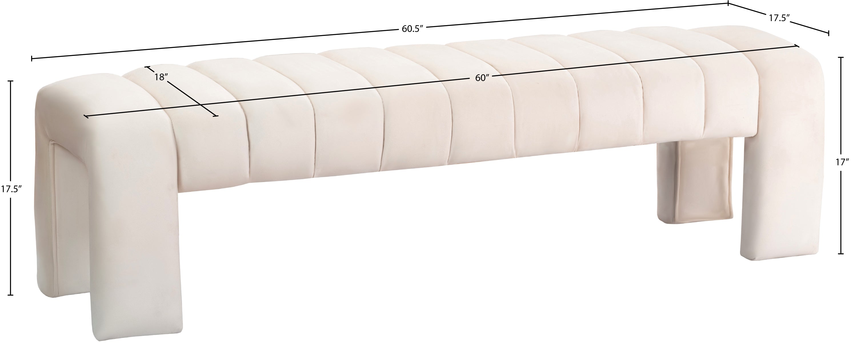 Banc en velours Andaz
