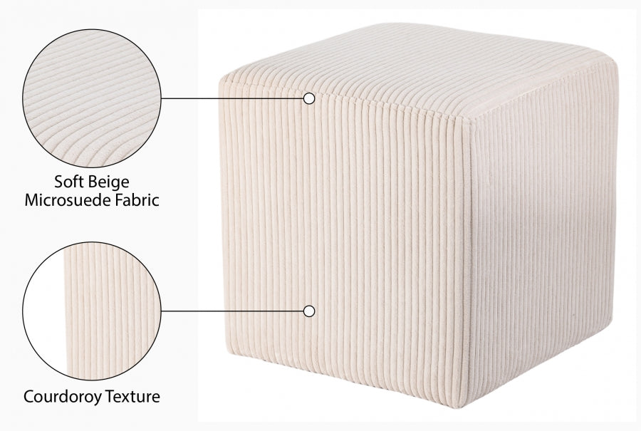 Pouf / tabouret en tissu microsuède Roy